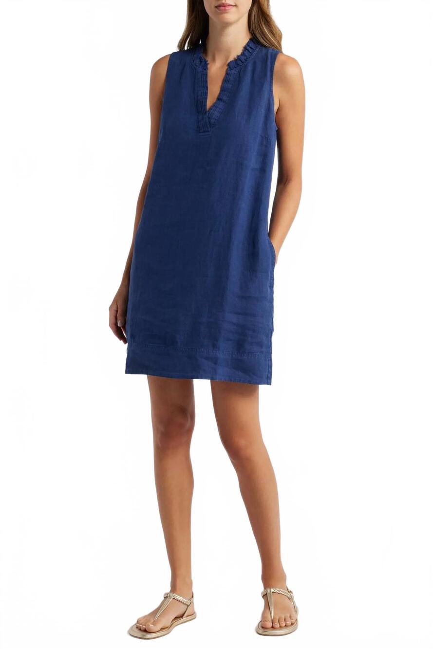 NEW TOMMY BAHAMA two palms double ruffle dress in island navy